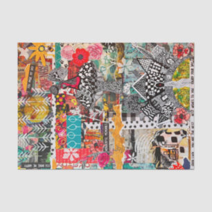 Colourful Mixed Media Pop Art Collage Tissue Paper