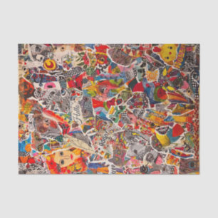 Colourful Mixed Media Pop Art Collage Tissue Paper