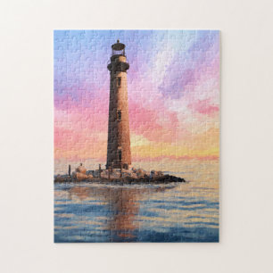 Colourful Mobile Alabama Lighthouse Art Puzzle