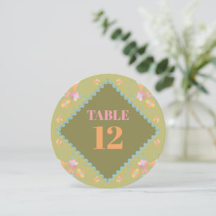 Colourful Mod Embroidery Save the Date Invitation
