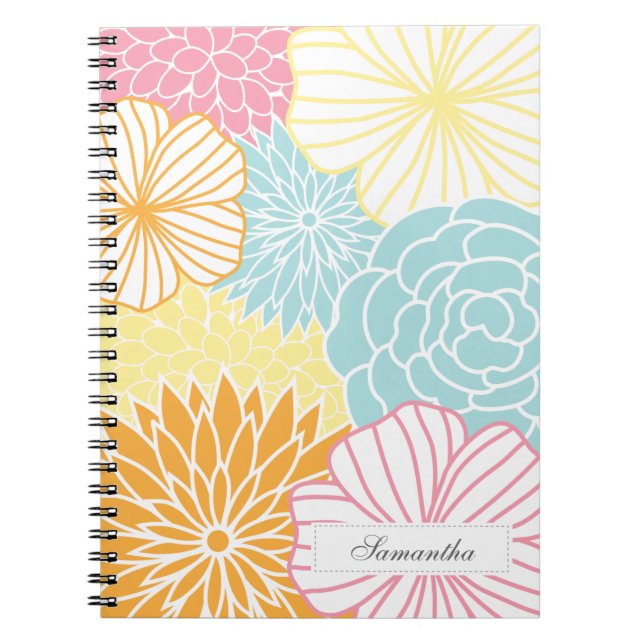 Colourful Mod Florals Notebook (Front)