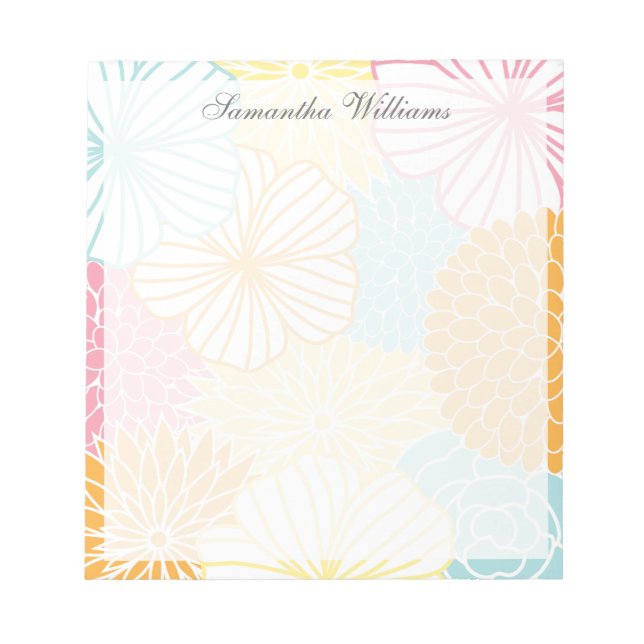 Colourful Mod Florals Notepad (Front)