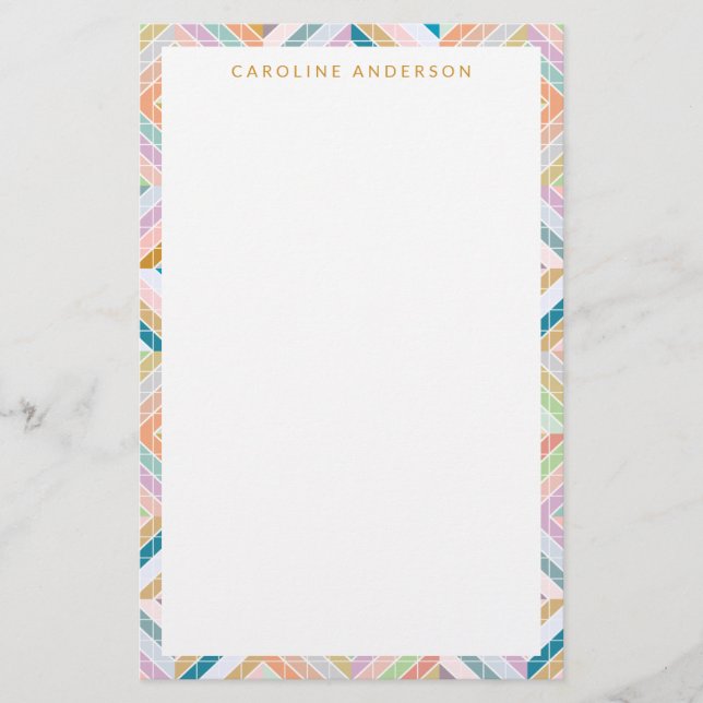 Colourful Mod Patchwork Diamonds Personalised (Front)