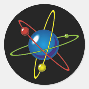 Colourful Model of the Atom Classic Round Sticker