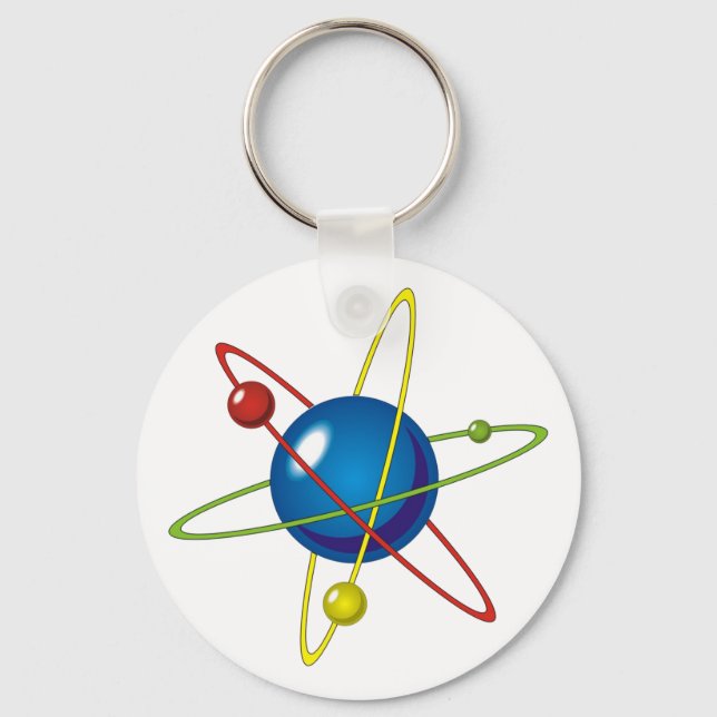 Colourful Model of the Atom Key Ring (Front)