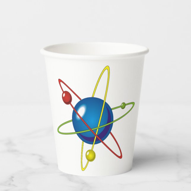 Colourful Model of the Atom Paper Cups (Front)