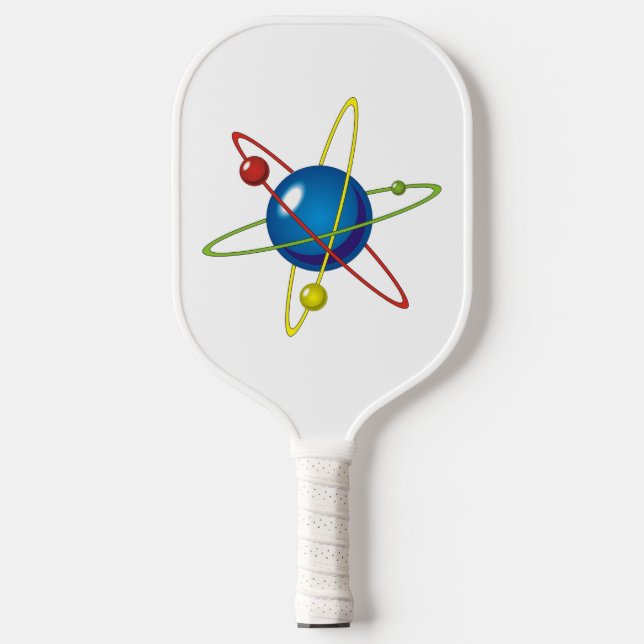 Colourful Model of the Atom Pickleball Paddle (Front)