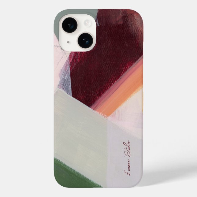 Colourful Modern Abstract Art Custom Name Case-Mate iPhone Case (Back)