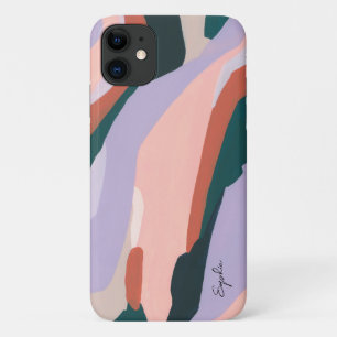 Colourful Modern Abstract Art Custom Name Case-Mate iPhone Case