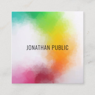 Colourful Modern Abstract Art Elegant Template Square Business Card