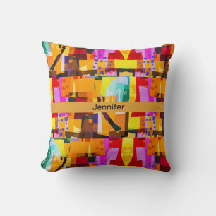 Colourful Modern Abstract Art Pattern Cushion