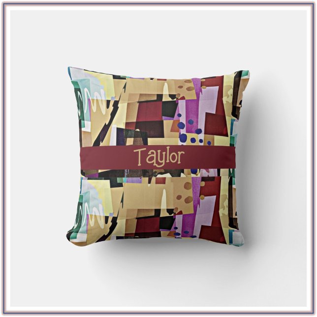 Colourful Modern Abstract Art Pattern Cushion (Creator Uploaded)