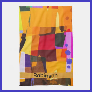 Colourful Modern Abstract Art Pattern Tea Towel