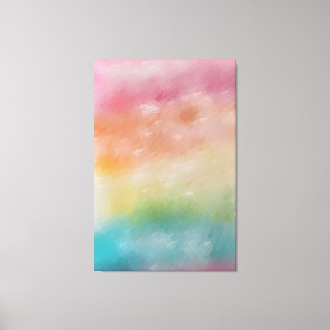 Colourful Modern Abstract Art Red Pink Blue Purple Canvas Print (Front)