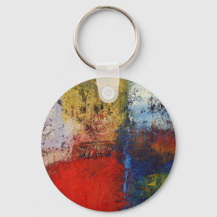 Colourful Modern Abstract Artwork Key Ring