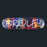 Colourful Modern Abstract Custom Personalised Name Skateboard<br><div class="desc">Colourful Modern Abstract Custom Personalised Name Skateboard features your personalised name in modern typography on a colourful abstract background. Personalise by editing the text in the text box provided. Give a custom made gift, personalised skateboard to your favourite skateboarder for Christmas, birthday or your BFF. Designed by ©Evco Studio www.zazzle.com/store/evcostudio...</div>