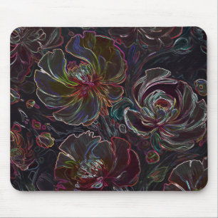 Colourful Modern Abstract Flower Mouse Pad