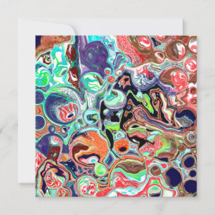 Colourful modern Abstract Fluid Art Blank