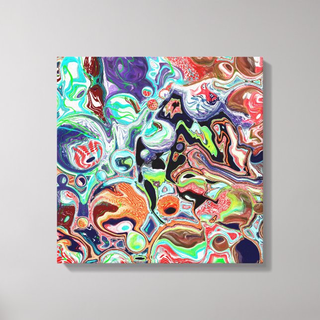 Colourful modern Abstract Fluid Art  Canvas Print (Front)