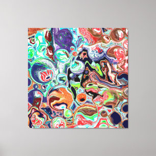 Colourful modern Abstract Fluid Art  Canvas Print