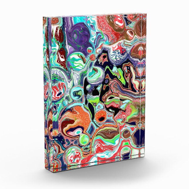 Colourful modern Abstract Fluid Art   Photo Block (Left)