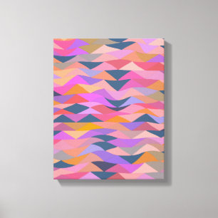 Colourful Modern Abstract Geometric Art in Purple Canvas Print