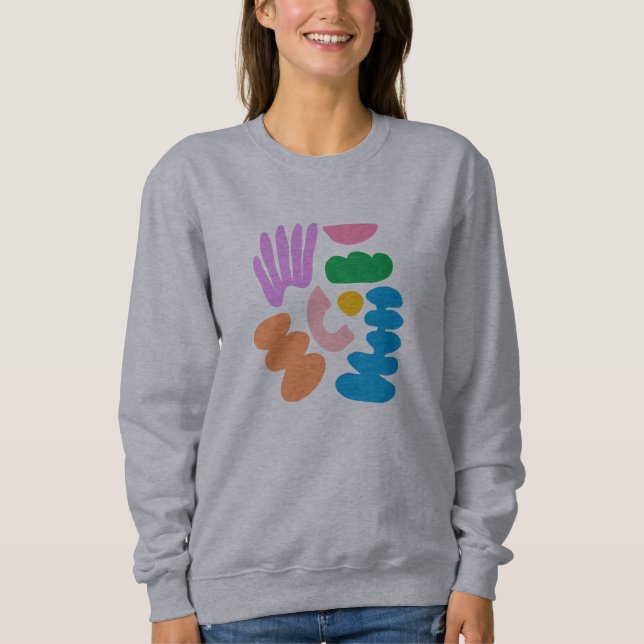 Colourful Modern Abstract Geometric Shapes Art  Sweatshirt (Front)