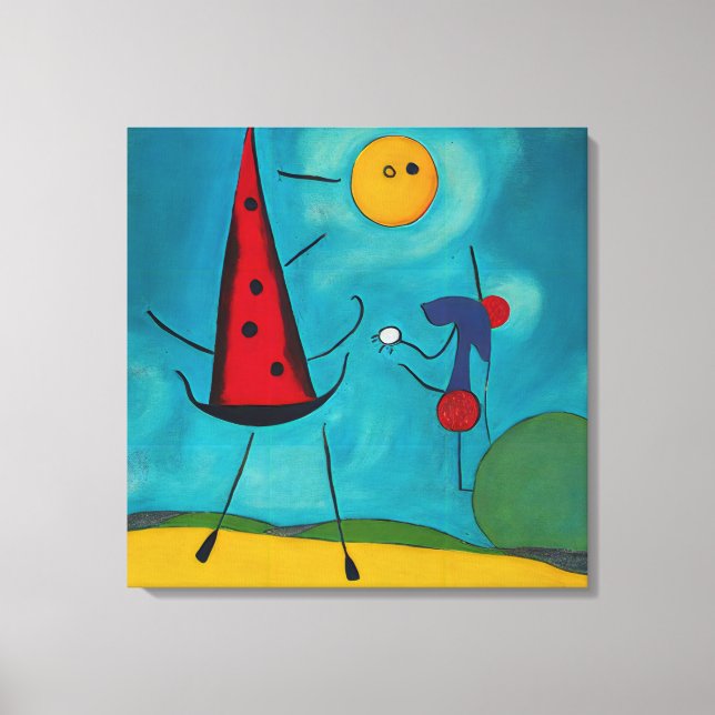 Colourful Modern Abstract Hello Good Morning Canvas Print (Front)