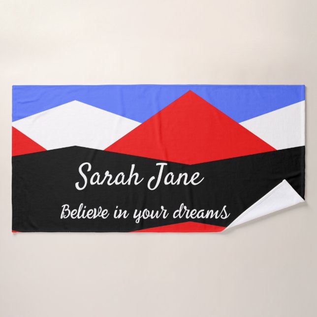 Colourful Modern Abstract | inspirational quote Bath Towel Set (Bath Towel)