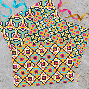 Colourful Modern Abstract Mosaic Geometric Pattern Wrapping Paper Sheet