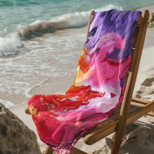 Colourful Modern Abstract Paint Beach Towel