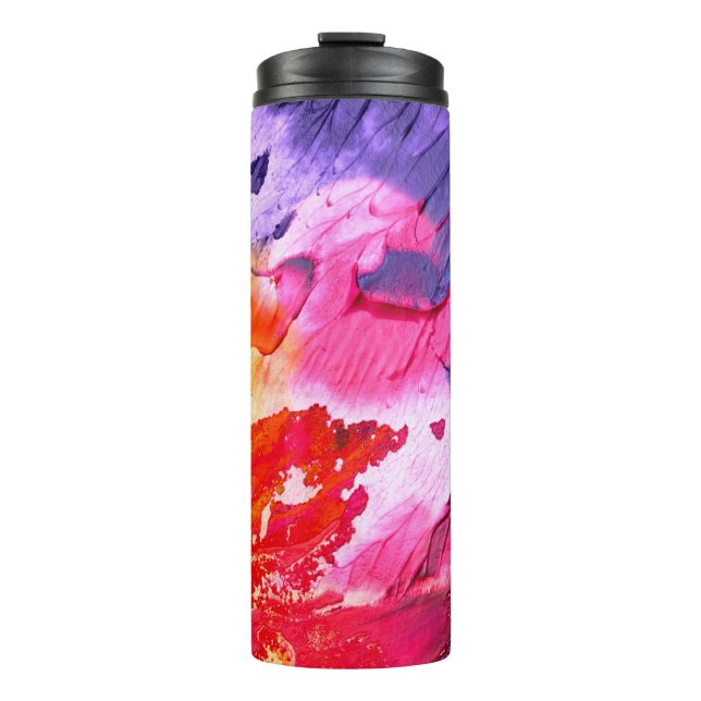 Colourful Modern Abstract Paint Thermal Tumbler (Front)