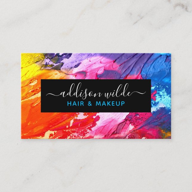Colourful Modern Abstract Personalised Business Card (Front)
