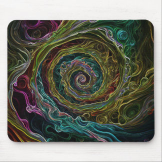 Colourful Modern Abstract Spiral Mouse Pad