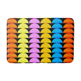 Colourful Modern Abstract Stripes Bath Mat