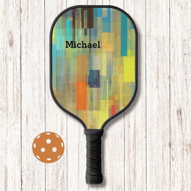 Colourful Modern Art Monogram Pickleball Paddle (Creator Uploaded)