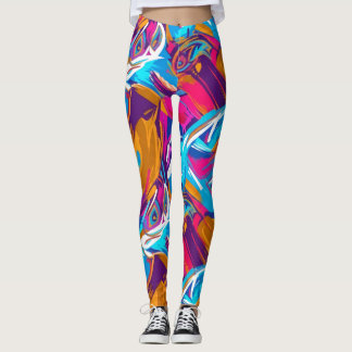 Colourful Modern Artistic Print for Fashion Leggings