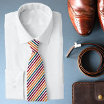 Colourful Modern Autum Fall Stripe Pattern Neck Ti Tie<br><div class="desc">Colourful Modern Autum Fall Stripe Pattern Neck Tie features an elegant and stylish modern colourful striped pattern in on a white background. Perfect for weddings,  groomsmen,  Father's Day,  birthday gift for Dad or Grandpa and more. Designed by ©Evco Studio www.zazzle.com/store/evcostudio</div>
