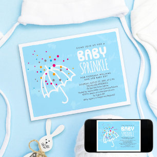 Colourful Modern Baby Sprinkle Invitation