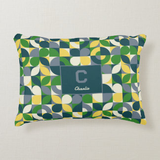 Colourful Modern Bauhaus Abstract Geometric Patter Decorative Cushion