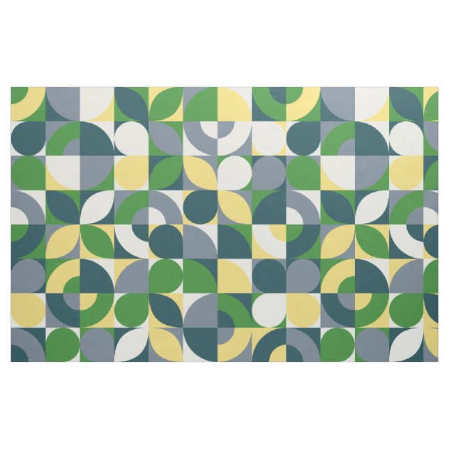 Colourful Modern Bauhaus Abstract Geometric Patter Fabric (Fat Quarter)