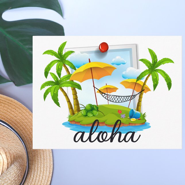 Colourful Modern Bold Tropical Beach State  Postcard (Creator Uploaded)