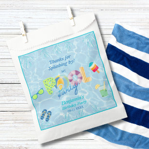 Colourful Modern Boys Birthday Pool Party Favour B Bags