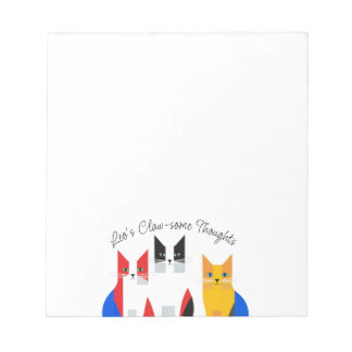 Colourful Modern Cats Notepad for Pet Lovers