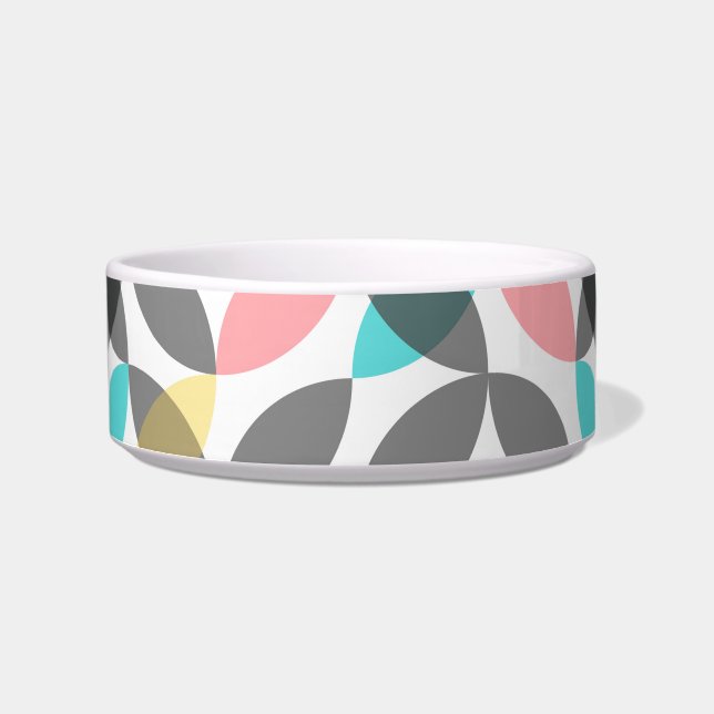 Colourful, modern, cheerful circular geometric bowl (Front)