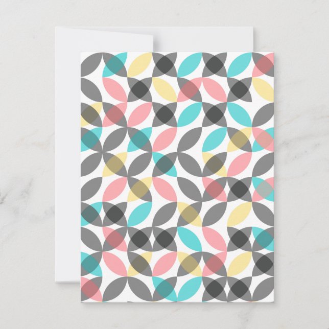 Colourful, modern, cheerful circular geometric card (Front)