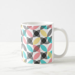 Colourful, modern, cheerful circular geometric coffee mug