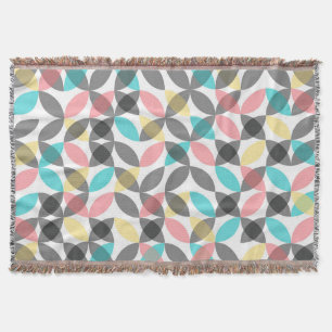 Colourful, modern, cheerful circular geometric throw blanket
