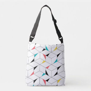 Colourful, modern, cheerful, trendy happy cubes crossbody bag