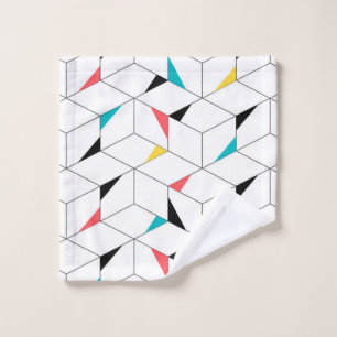 Colourful, modern, cheerful, trendy happy cubes wash cloth